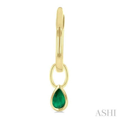 ASHI Pear Shape Bezel Set Gemstone Huggie Fashion Earrings 58899PPT@EREMYG-PR