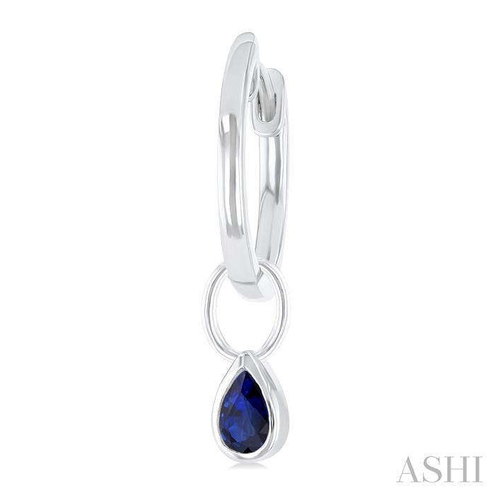 ASHI Pear Shape Bezel Set Gemstone Huggie Fashion Earrings 58899PPT@ERSPWG-PR
