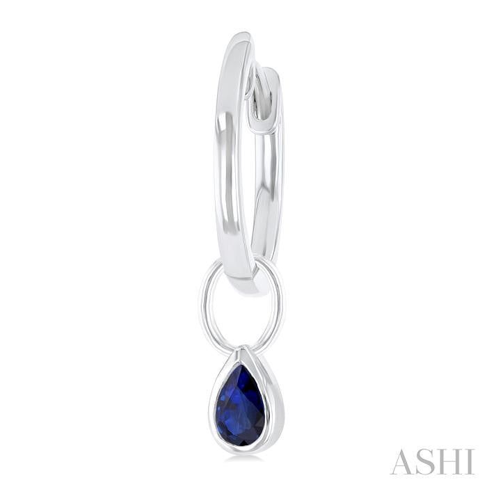 ASHI Pear Shape Bezel Set Gemstone Huggie Fashion Earrings 58899PPT@ERSPWG-PR