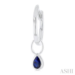 ASHI Pear Shape Bezel Set Gemstone Huggie Fashion Earrings 58899PPT@ERSPWG-PR