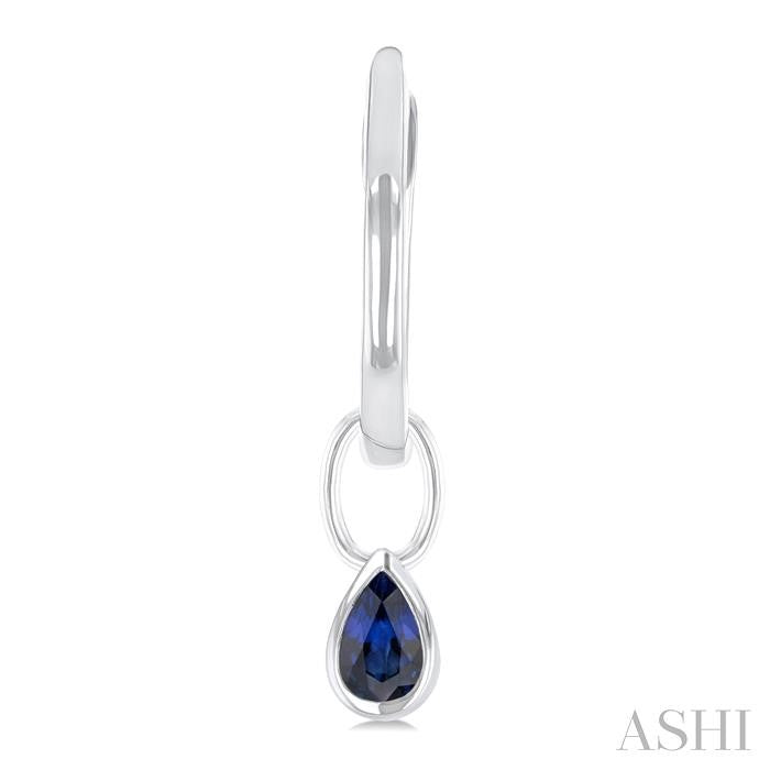 ASHI Pear Shape Bezel Set Gemstone Huggie Fashion Earrings 58899PPT@ERSPWG-PR