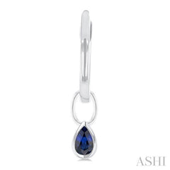 ASHI Pear Shape Bezel Set Gemstone Huggie Fashion Earrings 58899PPT@ERSPWG-PR