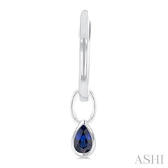 ASHI Pear Shape Bezel Set Gemstone Huggie Fashion Earrings 58899PPT@ERSPWG-PR