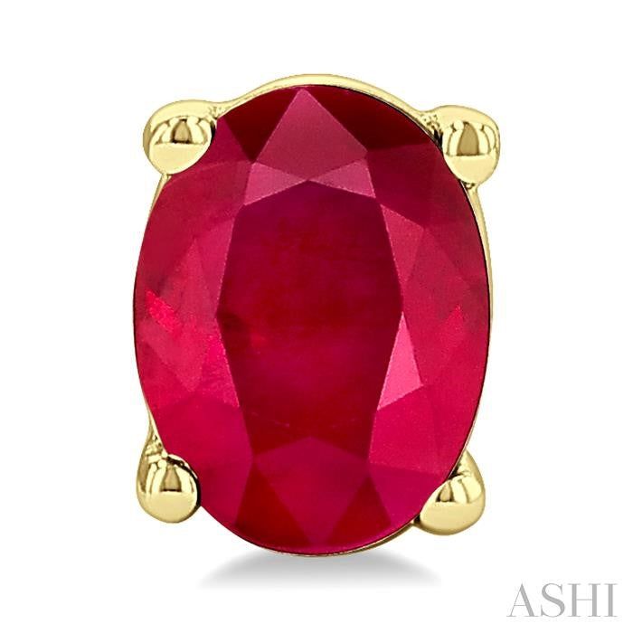 ASHI Oval Shape Gemstone Stud Earrings 58909PPF@ERRBYG-OV
