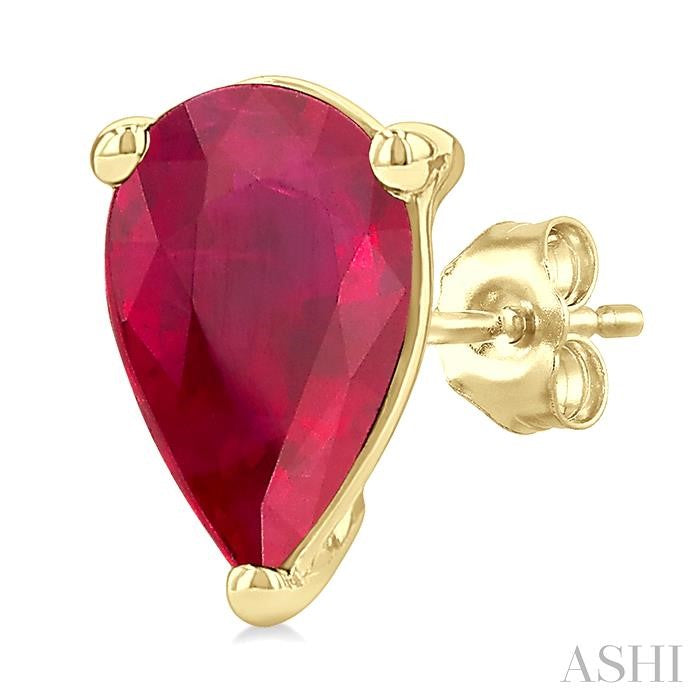 ASHI Pear Shape Gemstone Stud Earrings 58909PPF@ERRBYG-PR