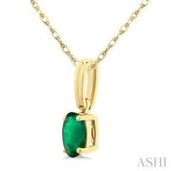 ASHI Oval Shape Gemstone Solitaire Pendant 58909PPF@PDEMYG-OV