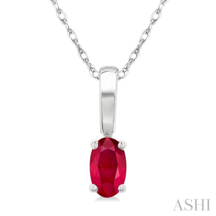 ASHI Oval Shape Gemstone Solitaire Pendant 58909PPF@PDRBWG-OV