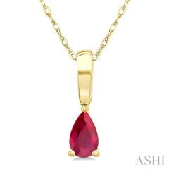 ASHI Pear Shape Gemstone Solitaire Pendant 58909PPF@PDRBYG-PR