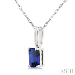 ASHI Emerald Shape Gemstone Solitaire Pendant 58909PPF@PDSPWG-OC
