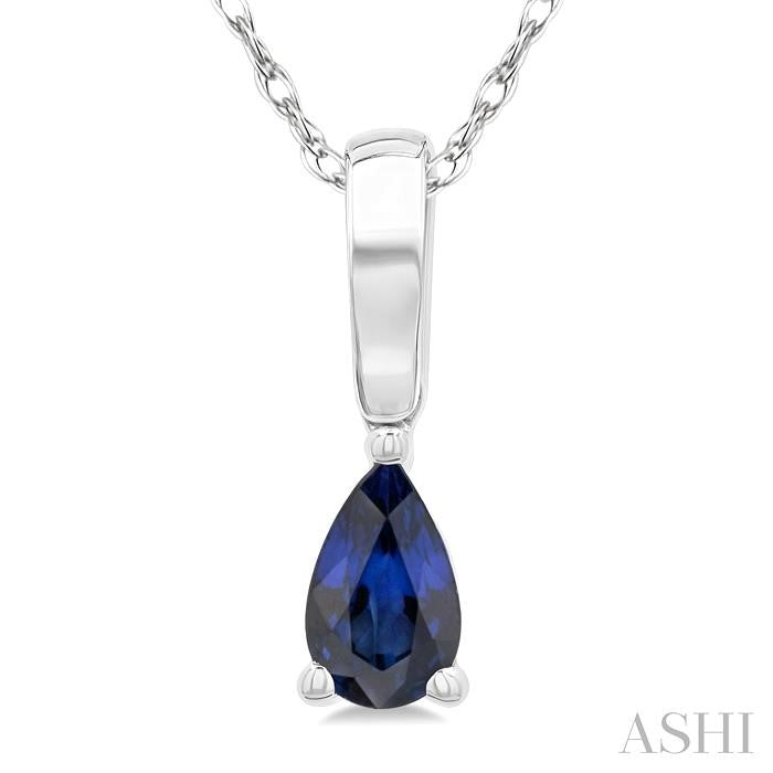 ASHI Pear Shape Gemstone Solitaire Pendant 58909PPF@PDSPWG-PR