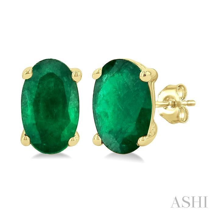 ASHI Oval Shape Gemstone Stud Earrings 58919PPF@EREMYG-OV