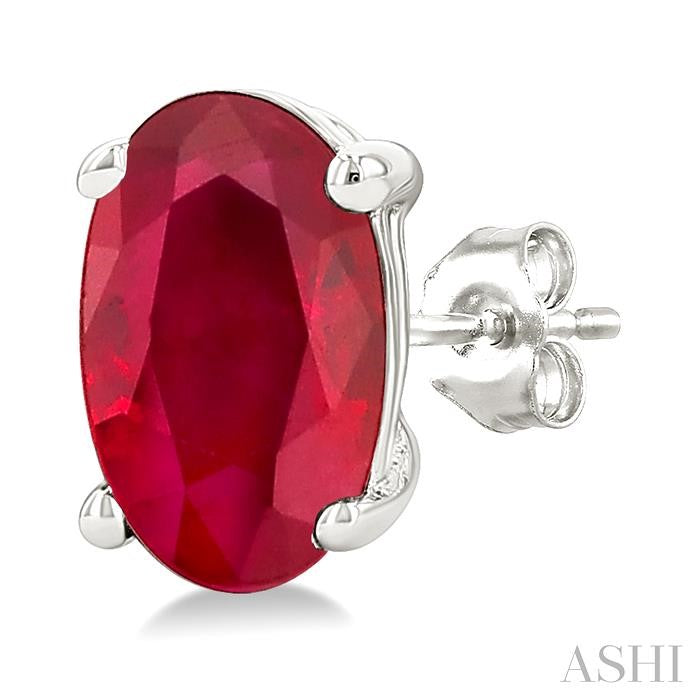 ASHI Oval Shape Gemstone Stud Earrings 58919PPF@ERRBWG-OV