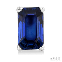 ASHI Emerald Shape Gemstone Stud Earrings 58919PPF@ERSPWG-OC