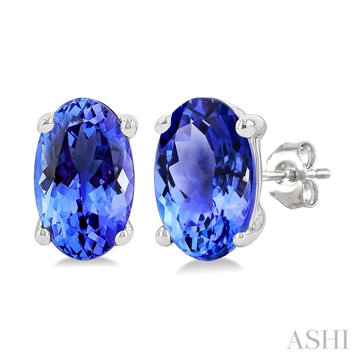 ASHI Oval Shape Gemstone Stud Earrings 58919PPF@ERTZWG-OV