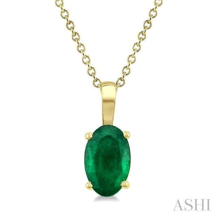 ASHI Oval Shape Gemstone Solitaire Pendant 58919PPF@PDEMYG-OV