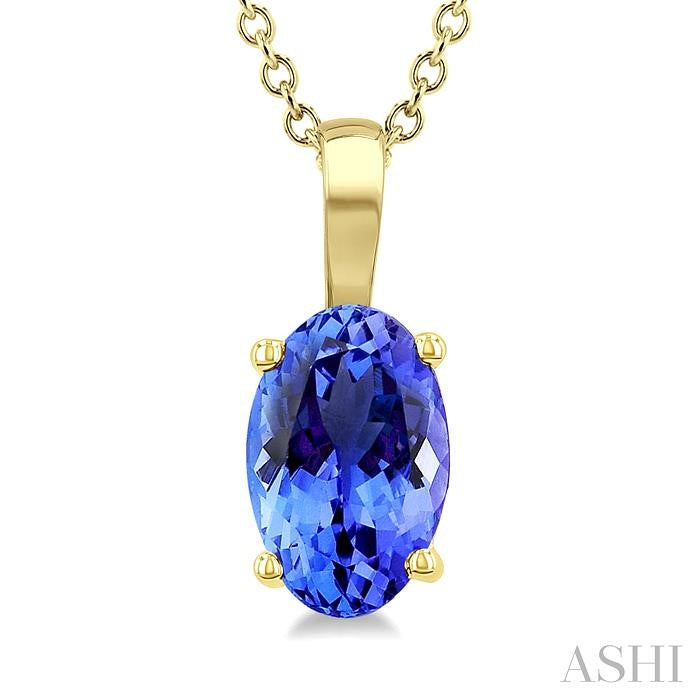 ASHI Oval Shape Gemstone Solitaire Pendant 58919PPF@PDTZYG-OV