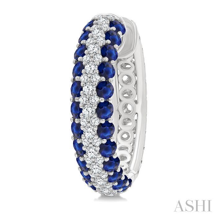 ASHI Gemstone & Diamond Hoop Earrings 58953PPFGERSPWG