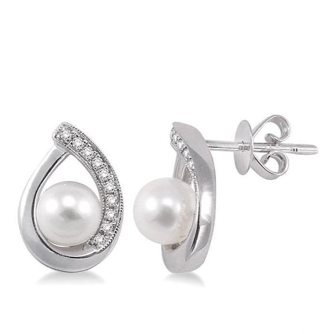 Parkplace Jewelers Pearl & Diamond Fashion Earrings 56668PPFXERWG