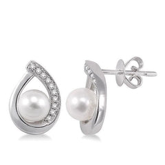 Parkplace Jewelers Pearl & Diamond Fashion Earrings 56668PPFXERWG