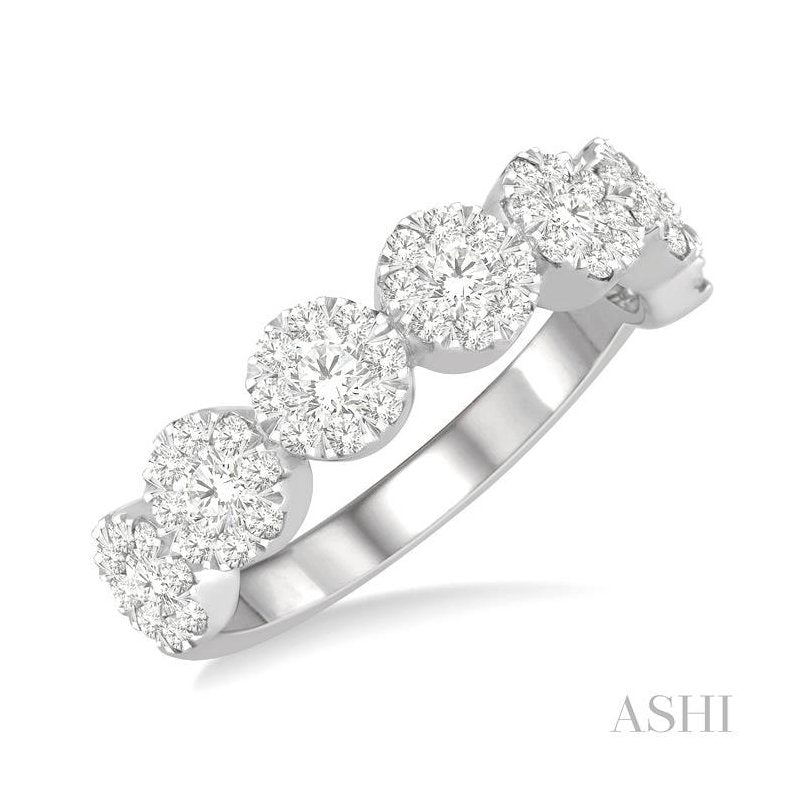 ASHI Round Shape 7 Stone Lovebright Essential Diamond Wedding Band 152D1PPFGWG