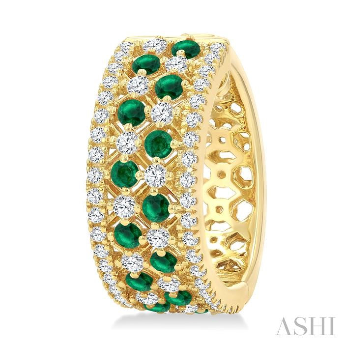 ASHI Gemstone & Diamond Hoop Earrings 59041PPFGEREMYG