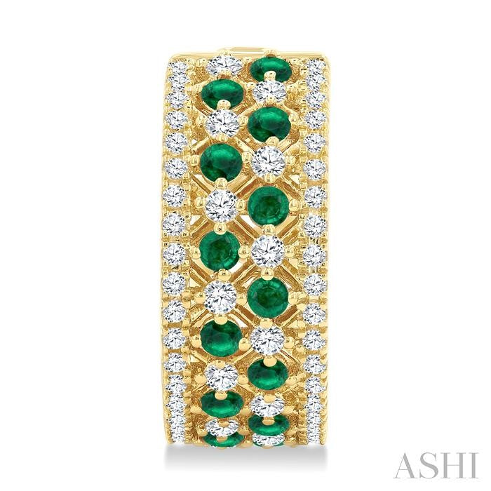 ASHI Gemstone & Diamond Hoop Earrings 59041PPFGEREMYG