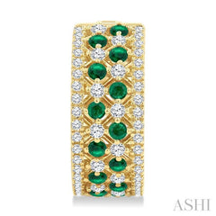 ASHI Gemstone & Diamond Hoop Earrings 59041PPFGEREMYG