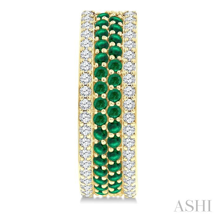 ASHI Gemstone & Diamond Hoop Earrings 59053PPFGEREMYG