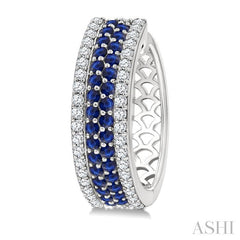 ASHI Gemstone & Diamond Hoop Earrings 59053PPFGERSPWG