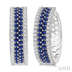 ASHI Gemstone & Diamond Hoop Earrings 59053PPFGERSPWG