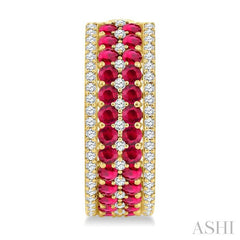 ASHI Gemstone & Diamond Hoop Earrings 59072PPFGERRBYG