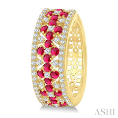 ASHI Gemstone & Diamond Hoop Earrings 59082PPFGERRBYG