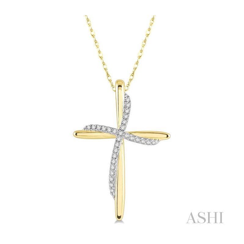 ASHI Cross Diamond Fashion Pendant 956A8PPTSPDYG