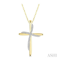 ASHI Cross Diamond Fashion Pendant 956A8PPTSPDYG