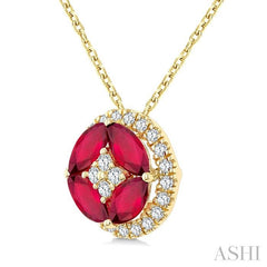 ASHI Gemstone & Diamond Fashion Pendant 59238PPTGPDRBYG