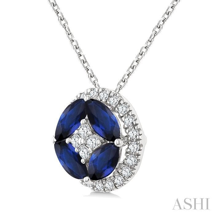 ASHI Gemstone & Diamond Fashion Pendant 59238PPTGPDSPWG