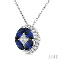 ASHI Gemstone & Diamond Fashion Pendant 59238PPTGPDSPWG