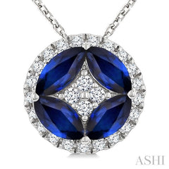 ASHI Gemstone & Diamond Fashion Pendant 59238PPTGPDSPWG