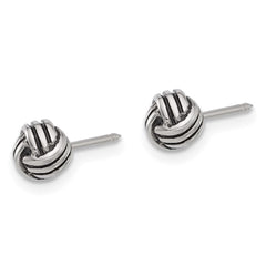 594E Inverness Stainless Steel Antiqued Love Knot Post Earrings