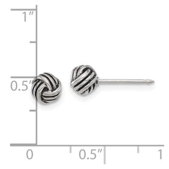 594E Inverness Stainless Steel Antiqued Love Knot Post Earrings