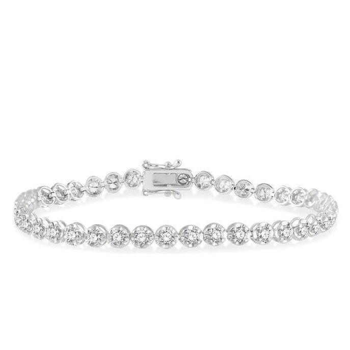 Parkplace Jewelers Illusion Diamond Tennis Bracelet 70253PPTGWG