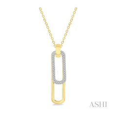 ASHI Paper Clip Diamond Fashion Pendant 637B4PPFGPDYW