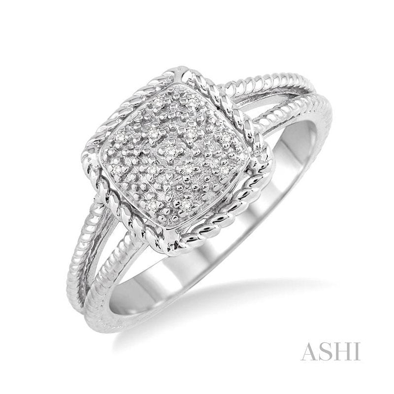 ASHI Silver Diamond Ring 86429PPSSSLRG