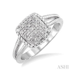 ASHI Silver Diamond Ring 86429PPSSSLRG