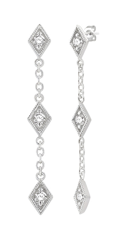 Parkplace Jewelers Kite Diamond Station Long Earrings 687D8PPTGERWG
