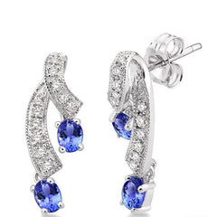 Parkplace Jewelers Oval Shape Gemstone & Diamond Fashion Earrings 58177PPFGERTZWG