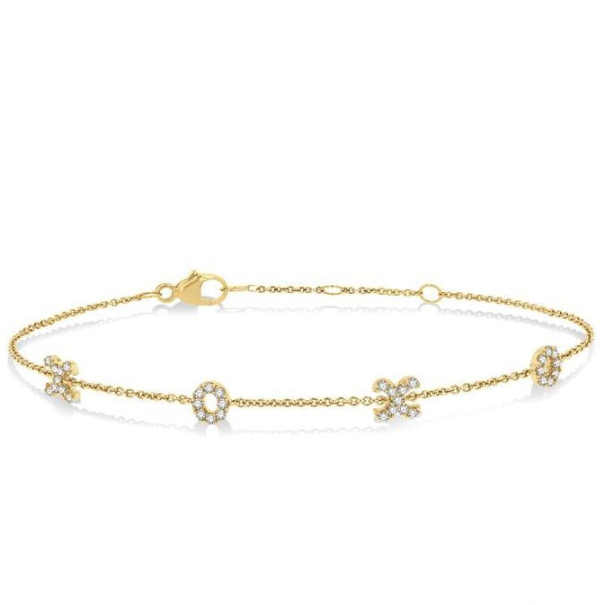 Parkplace Jewelers X & O Diamond Station Chain Bracelet 709C0PPTSYG