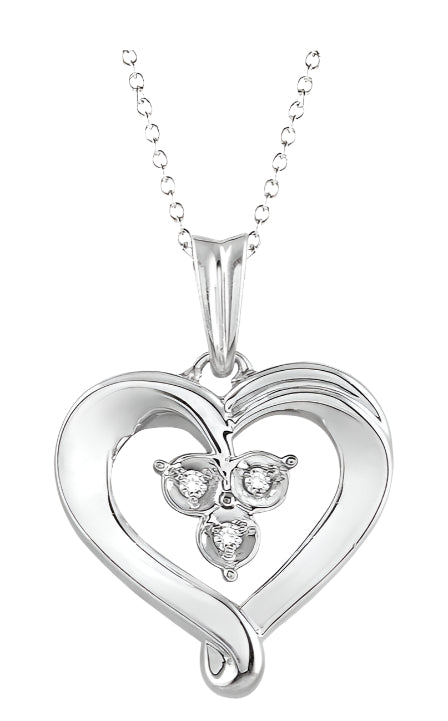 Parkplace Jewelers Silver Heart Shape Diamond Fashion Pendant 86459PPSSSLPD