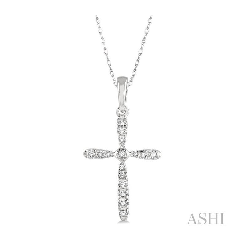 ASHI Cross Petite Diamond Pendant 954A8PPTSPDWG