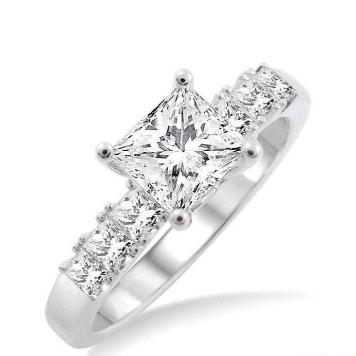 Parkplace Jewelers Princess Shape Semi-Mount Diamond Engagement Ring 23163PPFRWG-SM